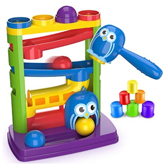 MindSprout Bouncy Bird Ball Bash, Hammer, Balls, and Bonus Stacking Cups - Picture 7 of 7